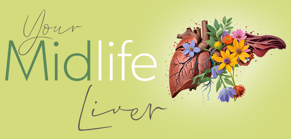 Illustration of human liver featuring flowers.