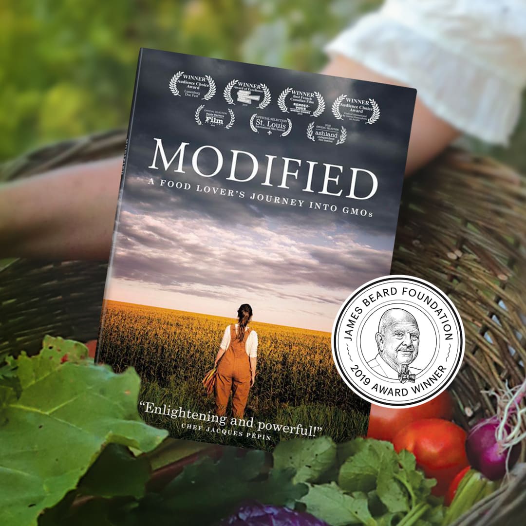 The cover of the movie titled Modified set in a basket of veggies